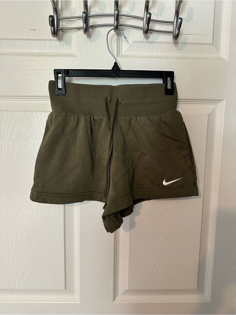Nike Women’s Olive Shorts with White Swoosh
